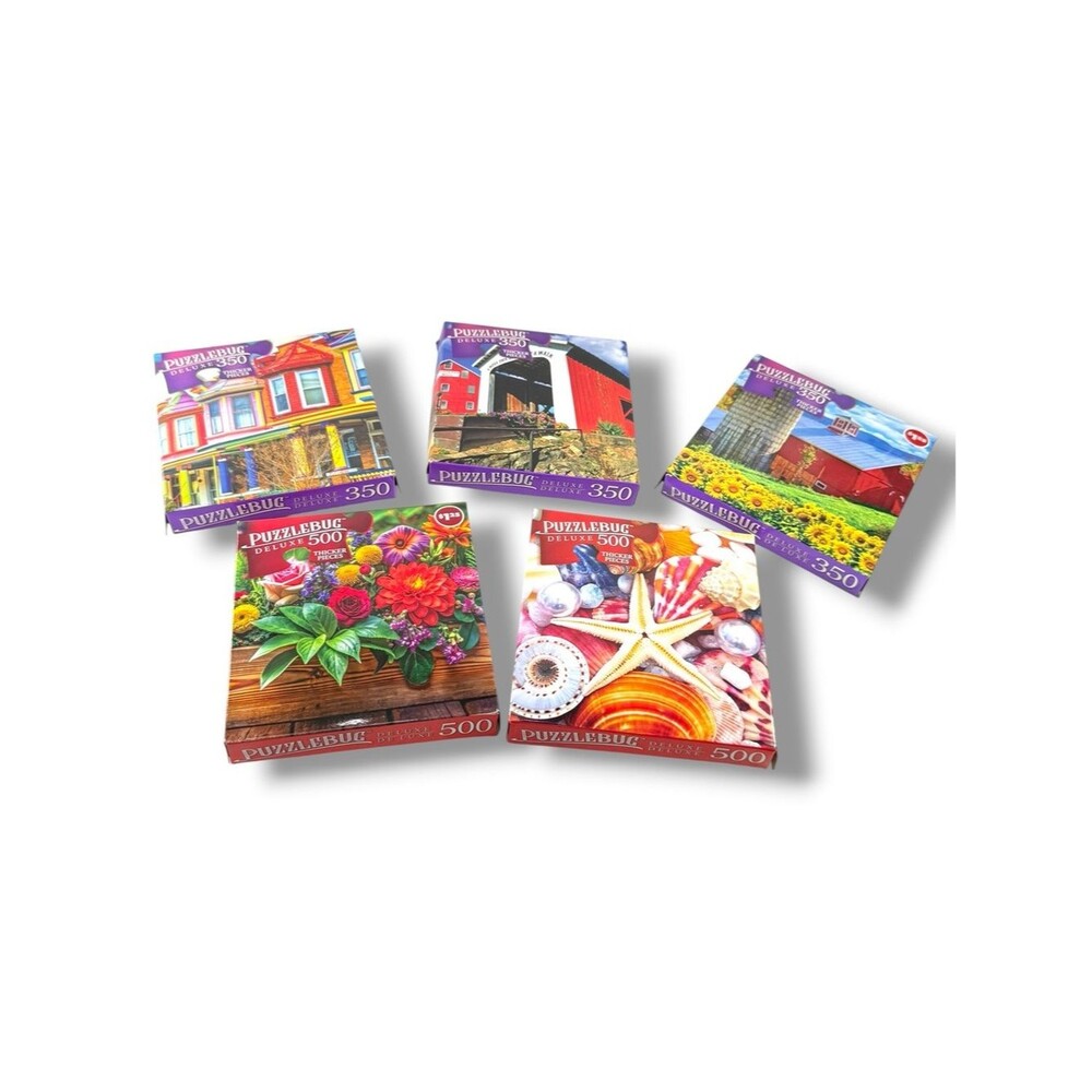 Set of 5 Puzzlebug Deluxe Jigsaw Puzzles
